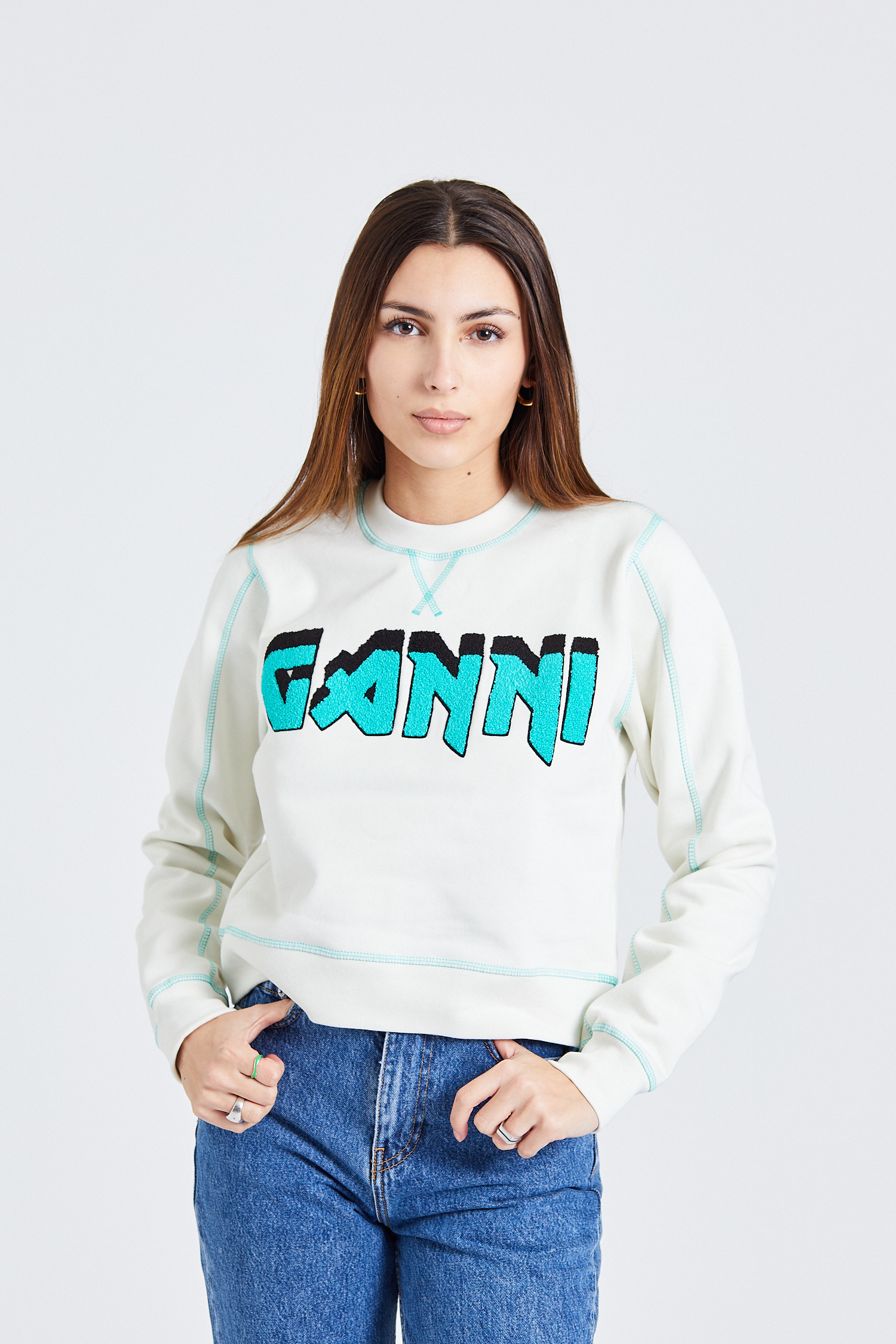 Isoli Ganni Rock Sweatshirt Egret | Retro